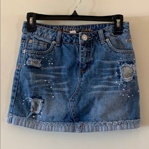 Justice Denim Skirt Girls 12 R Rhinestone